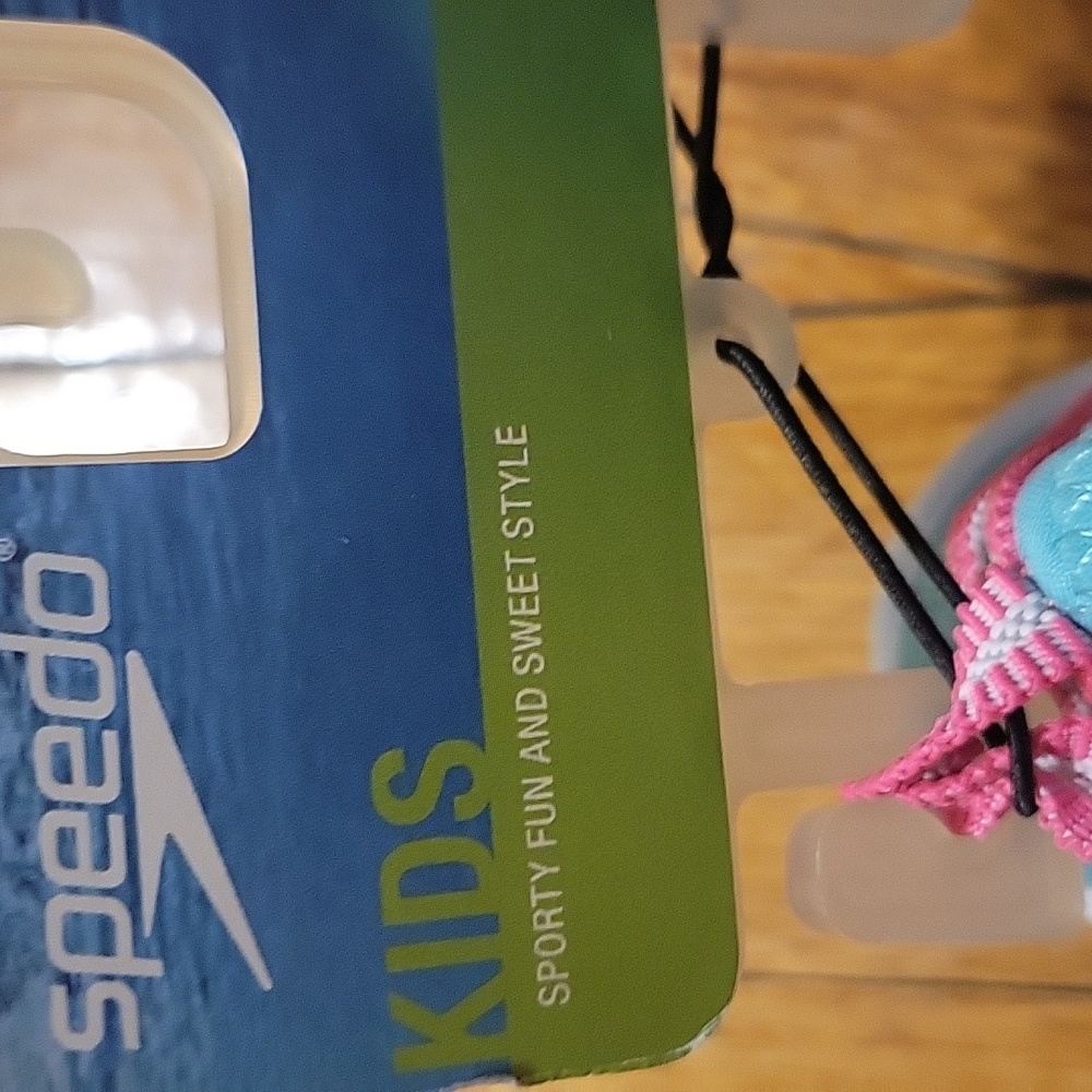 Speedo Mary Jane Kids Aqua Shoes - Blue and Pink SZ S - Picture 7 of 12